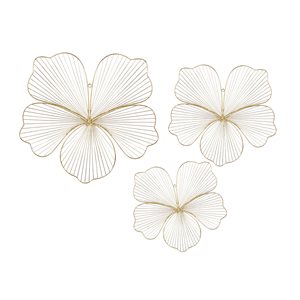CosmoLiving by Cosmopolitan Gold Metal Glam Wall Decor - Set of 3