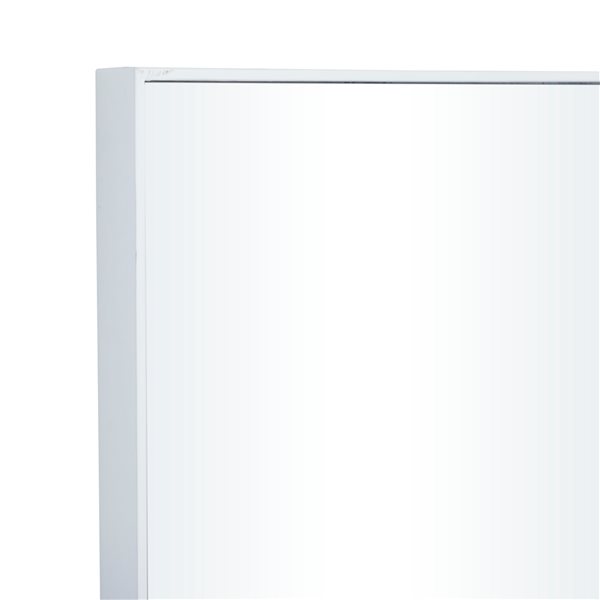 Grayson Lane 36-in x 14-in Rectangle White Contemporary Framed Wall Mirror