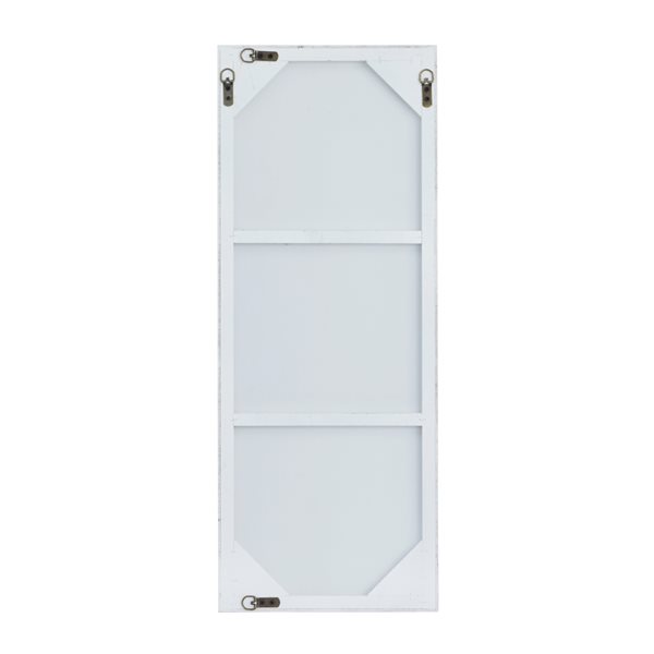 Grayson Lane 36-in x 14-in Rectangle White Contemporary Framed Wall Mirror