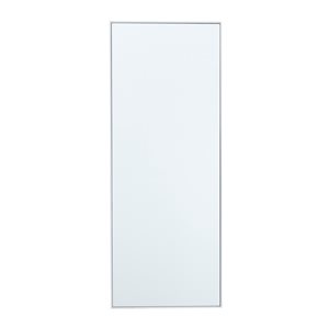 Grayson Lane 36-in x 14-in Rectangle White Contemporary Framed Wall Mirror