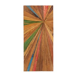 Grayson Lane 18-in x 39-in Brown Teak Wooden Rustic Abstract Wall Decor