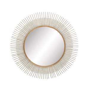Grayson Lane 36-in x 36-in Round Gold Modern Framed Wall Mirror