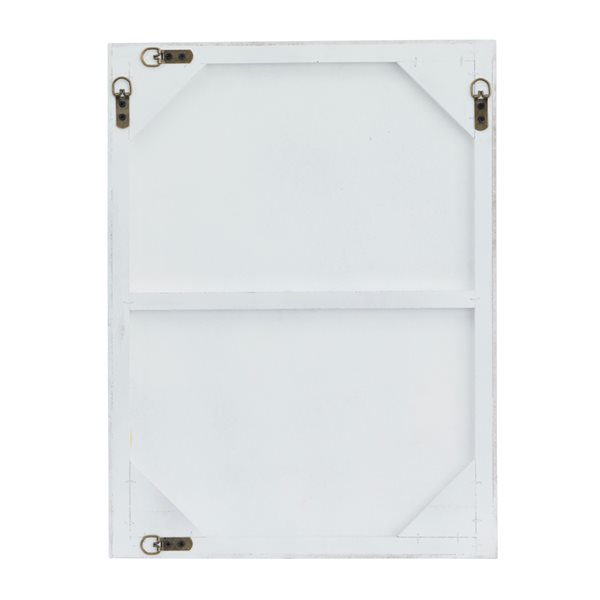 Grayson Lane 24-in x 18-in Rectangle White Contemporary Framed Wall Mirror