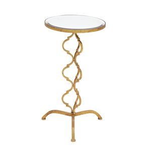Grayson Lane 30-in x 16-in Gold Mirror Round Accent Table