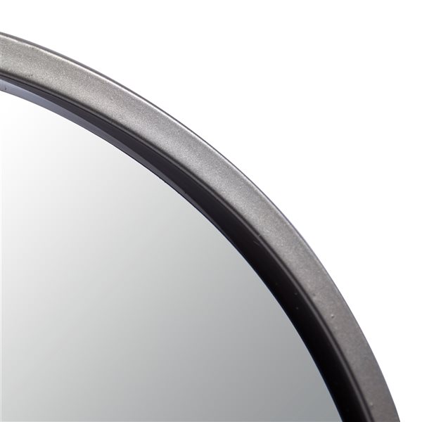 Grayson Lane 24-in x 24-in Round Silver Contemporary Framed Wall Mirror