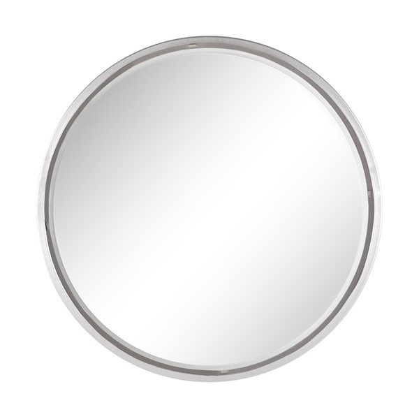 Grayson Lane 24 In X 24 In Round Silver Contemporary Framed Wall Mirror   330941022 MainImage 001 L 