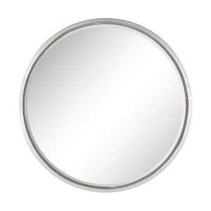 Grayson Lane 24-in x 24-in Round Silver Contemporary Framed Wall Mirror