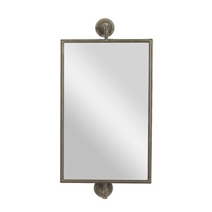 Grayson Lane 28-in x 14-in Rectangle Black Industrial Framed Wall Mirror