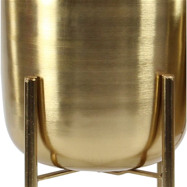 Cosmoliving by Cosmopolitan 11-in x 22-in Gold Metal Planters - Set of 2