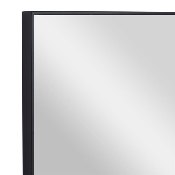 Grayson Lane 24-in x 18-in Rectangle Black Contemporary Framed Wall Mirror