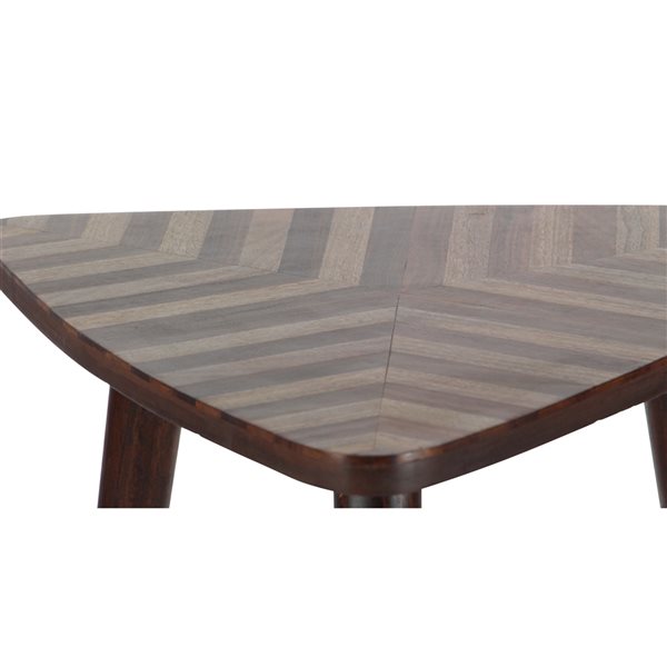 Grayson Lane 22-in x 20-in Brown Wood Triangle Accent Table