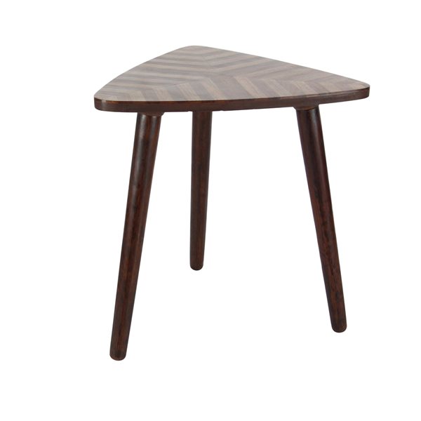 Grayson Lane 22-in x 20-in Brown Wood Triangle Accent Table