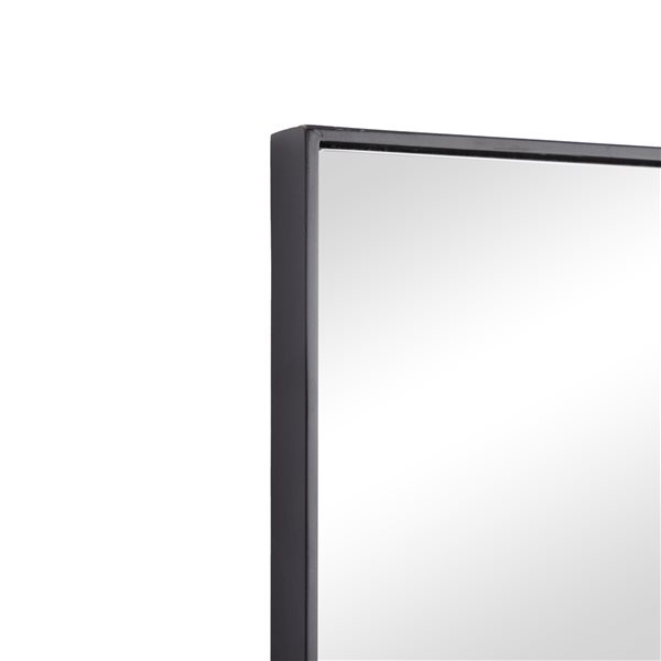 Grayson Lane 36-in x 18-in Rectangle Black Contemporary Framed Wall Mirror