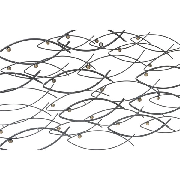 Grayson Lane 36-in x 19-in Dark Grey Metal Coastal Fish Wall Decor
