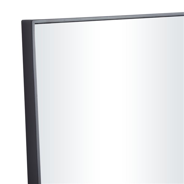 Grayson Lane 30-in x 14-in Rectangle Black Contemporary Framed Wall Mirror