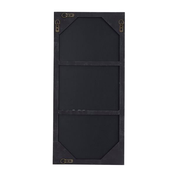 Grayson Lane 30-in x 14-in Rectangle Black Contemporary Framed Wall Mirror