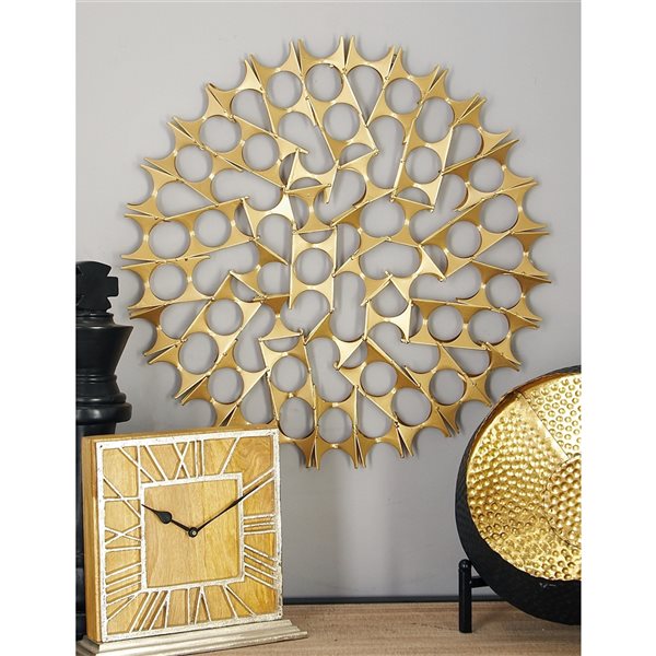 Grayson Lane 15-in x 19-in x 23-in Gold Tin Modern Wall Decor - Set of 3