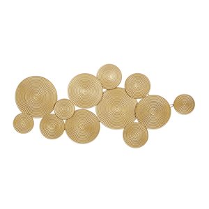 CosmoLiving by Cosmopolitan 24-in x 49-in x 3-in Gold Metal Contemporary Wall Decor