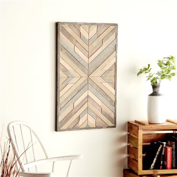 Grayson Lane 20-in x 32-in White Wooden Farmhouse Abstract Wall Decor