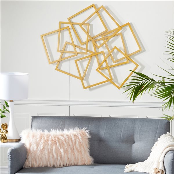 CosmoLiving by Cosmopolitan 37-in x 45-in Contemporary Wall Decor in Gold Iron