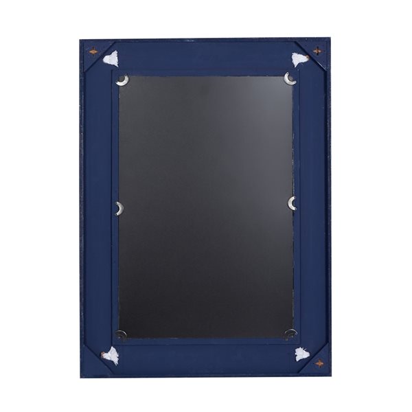 Grayson Lane 31-in x 23-in Rectangle Blue Contemporary Framed Wall Mirror