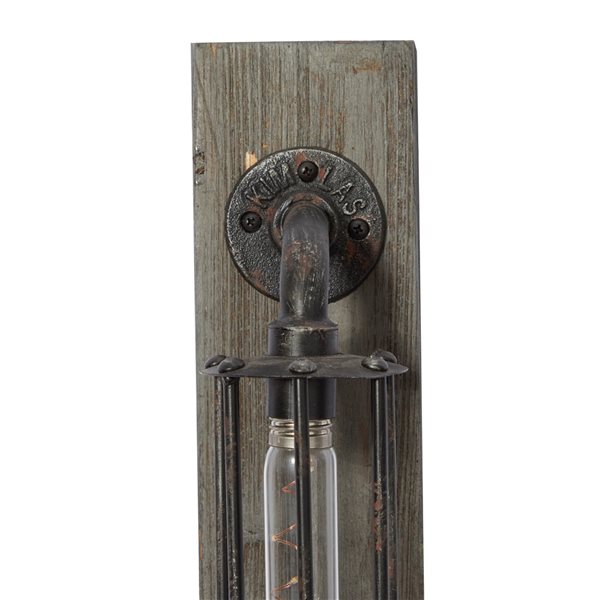 Grayson Lane 6-in W Distressed Black Industrial Wall Sconce