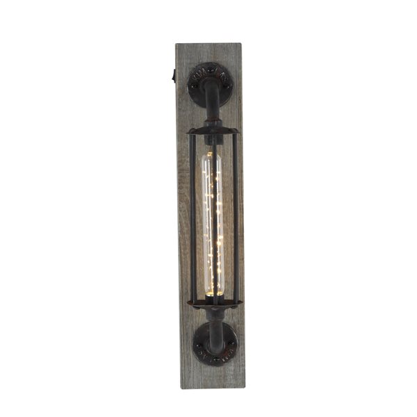 Grayson Lane 6-in W Distressed Black Industrial Wall Sconce