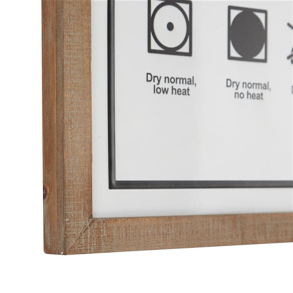 Grayson Lane 31.65-in H x 21.75-in W Laundry Guide Wood Wall Accent