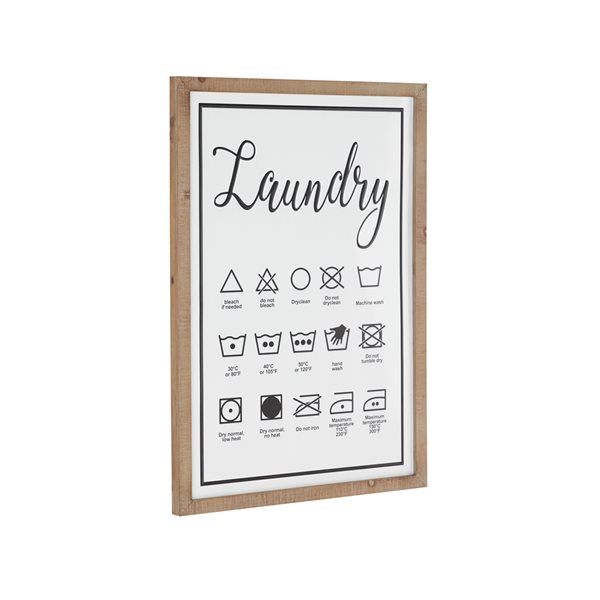 Grayson Lane 31.65-in H x 21.75-in W Laundry Guide Wood Wall Accent