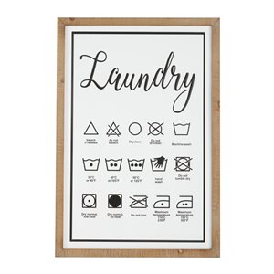 Grayson Lane 31.65-in H x 21.75-in W Laundry Guide Wood Wall Accent