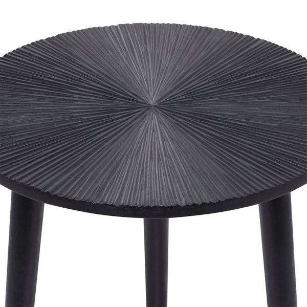 Grayson Lane Black Wood Round End Table