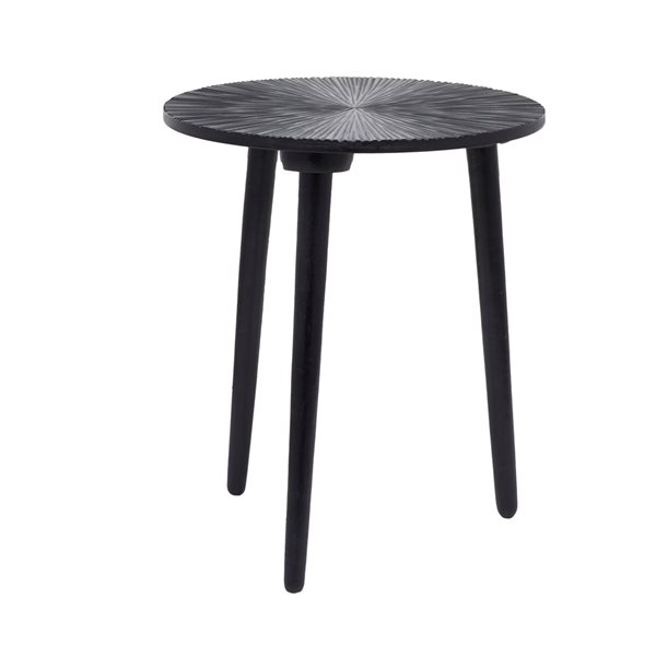 Grayson Lane Black Wood Round End Table