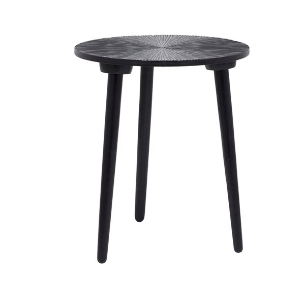 Grayson Lane Black Wood Round End Table