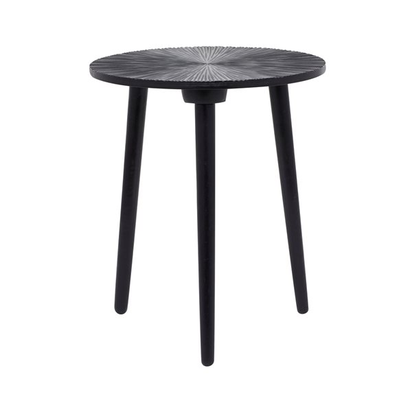 Grayson Lane Black Wood Round End Table