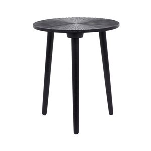 Grayson Lane Black Wood Round End Table