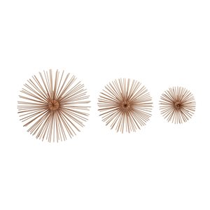 Cosmoliving By Cosmopolitan 12-in H x 12-in W Contemporary Copper Metal Wall Accent - Set of 3