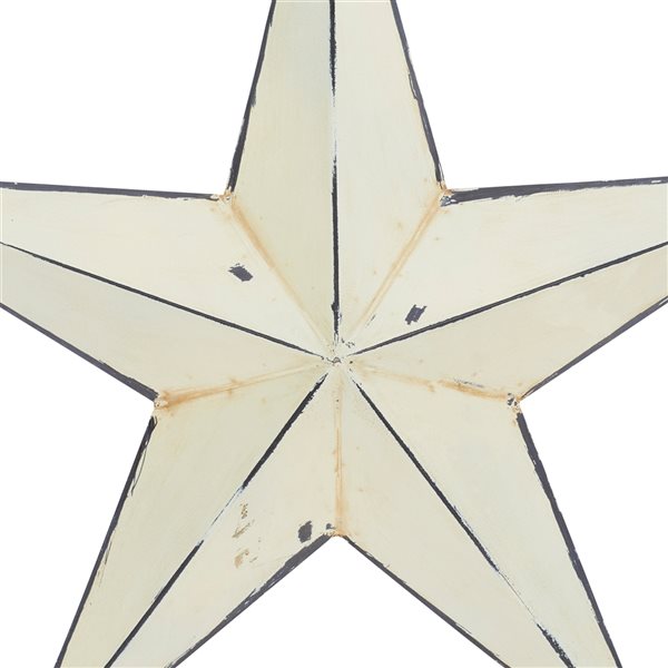 Grayson Lane 24-in H x 24-in W Rustic Metal Cream Stars Wall Accent - Set of 3