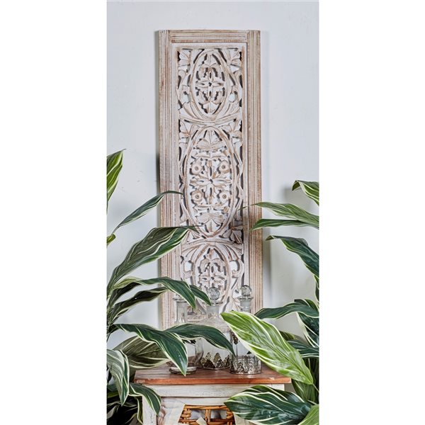 Grayson Lane 36-in H x 12-in W Traditional Floral Wood Wall Accent