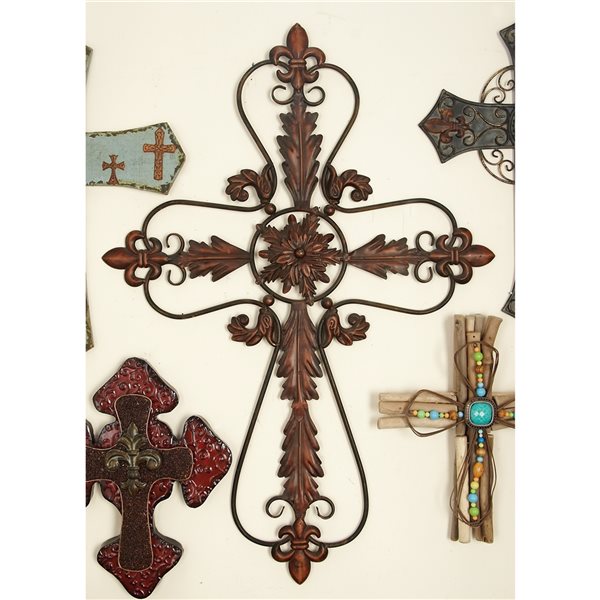 Grayson Lane 37-in H x 26-in W Traditional Metal Cross Wall Accent