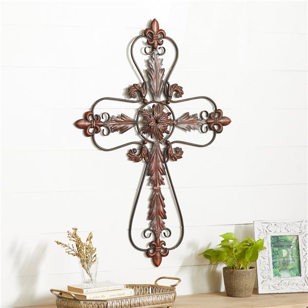 Grayson Lane 37-in H x 26-in W Traditional Metal Cross Wall Accent
