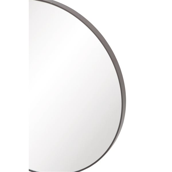 Grayson Lane 24-in L x 24-in W Round Black Framed Wall Mirror