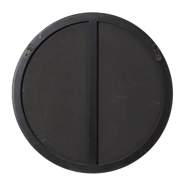 Grayson Lane 24-in L x 24-in W Round Black Framed Wall Mirror