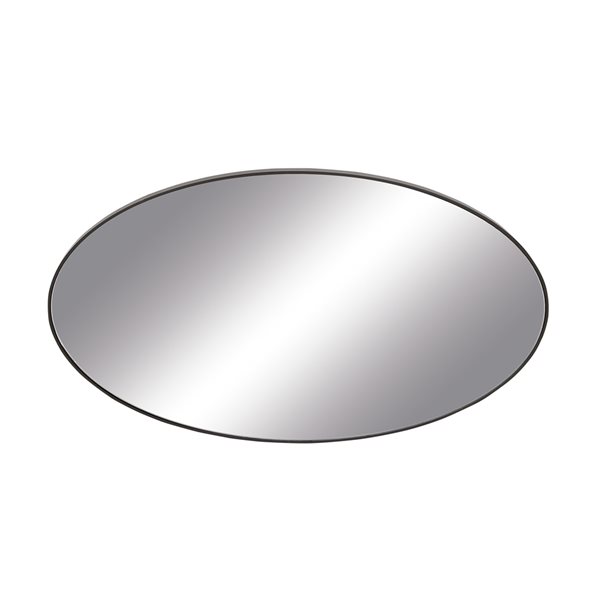 Grayson Lane 31-in L x 18-in W Oval Black Framed Wall Mirror