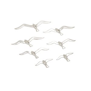 Grayson Lane 4-in H x 16-in W Birds Aluminum Wall Accent - Set of 7