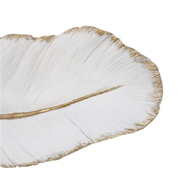 Cosmoliving By Cosmopolitan 7-in H x 31-in W Eclectic Polystone Feather Wall Accent
