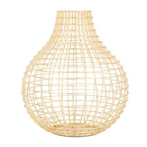 CosmoLiving by Cosmopolitan Gold Modern Iron Round Grid Pattern Vase - Set of 1