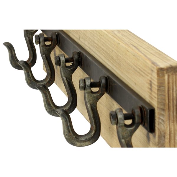 21 Inch Distressed Wood Whale Wall Hook Rack With Metal Accents, One Size -  Dillons Food Stores