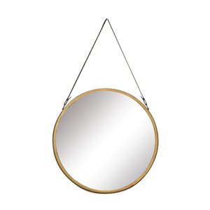 Grayson Lane 33-in L x 20-in W Round Gold Framed Wall Mirror