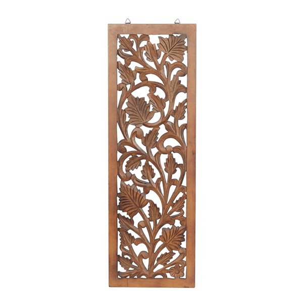 Grayson Lane 36-in H x 12-in W Traditional Floral Brown Wood Wall Accent