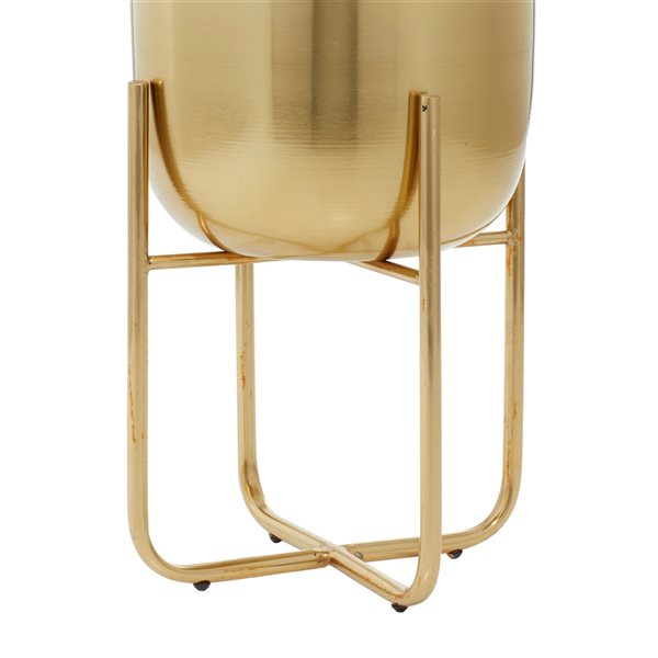 Grayson Lane 10-in W x 16-in H Gold Metal Planter - 2-Pack